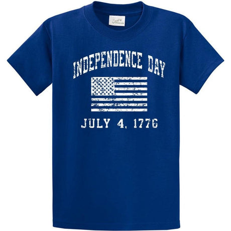 Independence Day 4th of July - Cotton T-Shirts - Regular, Big and Tall Royal 2XL Short Sleeve T-Shirts