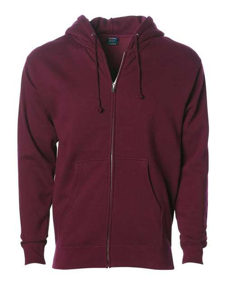 Independent Trading Co. Unisex Heavyweight Full - Zip Hooded Sweatshirt - Independent Trading Co. IND4000Z Maroon XS Zip Hoodies