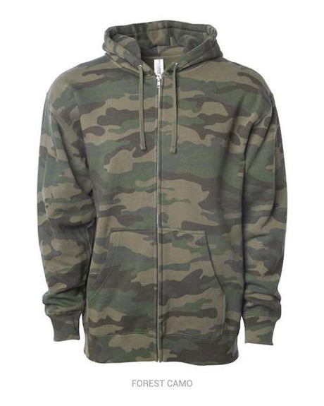 Independent Trading Co. Unisex Midweight Full - Zip Hooded Sweatshirt - Independent Trading Co. SS4500Z Forest Camo XS Zip Hoodies