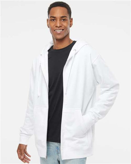 Independent Trading Co. Unisex Midweight Full - Zip Hooded Sweatshirt - Independent Trading Co. SS4500Z White XS Zip Hoodies