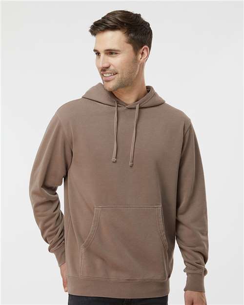 Independent Trading Co. Unisex Midweight Pigment - Dyed Hooded Sweatshirt - Independent Trading Co. PRM4500 Pigment Clay XS Hoodies