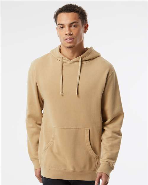Independent Trading Co. Unisex Midweight Pigment - Dyed Hooded Sweatshirt - Independent Trading Co. PRM4500 Pigment Sandstone XS Hoodies