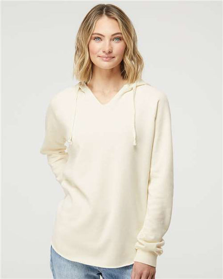 Independent Trading Co. Women’s Lightweight California Wave Wash Hooded Sweatshirt - Independent Trading Co. PRM2500 Bone XS Sweatshirts