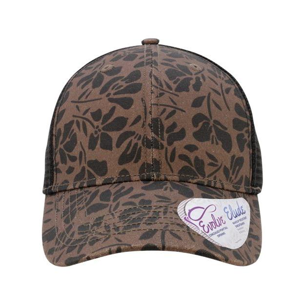 Infinity Her Women's Modern Trucker Cap - Infinity Her CHARLIE Chocolate Floral/ Black Adjustable Women's Caps
