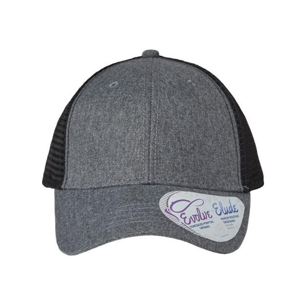 Infinity Her Women's Modern Trucker Cap - Infinity Her CHARLIE Heather Grey/ Black Adjustable Women's Caps