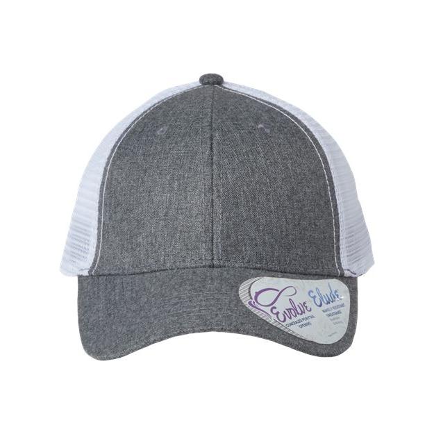 Infinity Her Women's Modern Trucker Cap - Infinity Her CHARLIE Heather Grey/ White Adjustable Women's Caps