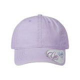 Infinity Her Women's Pigment - Dyed with Fashion Undervisor Cap - Infinity Her CASSIE Lavender/ Stripes Adjustable Visors
