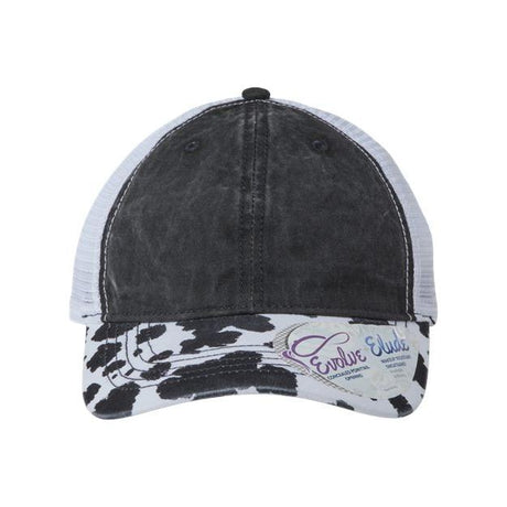 Infinity Her Women's Printed Bill with Mesh Back Cap - Infinity Her JANET Black/ Cow/ White Adjustable Training Aids