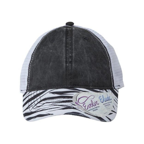 Infinity Her Women's Printed Bill with Mesh Back Cap - Infinity Her JANET Black/ Leopard/ Khaki Adjustable Training Aids