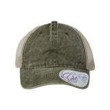 Infinity Her Women's Washed Mesh - Back Cap - Infinity Her TESS Olive/ Camo Adjustable Hats