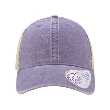 Infinity Her Women's Washed Mesh - Back Cap - Infinity Her TESS Violet/ Floral/ Khaki Adjustable Hats