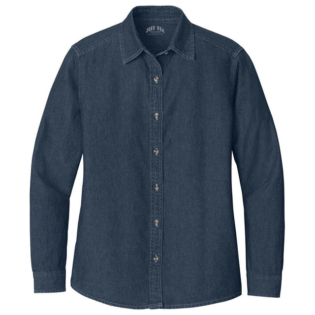 Joe's USA Ladies Long Sleeve Value Denim Shirt Joe's USA Ink Blue X-Small