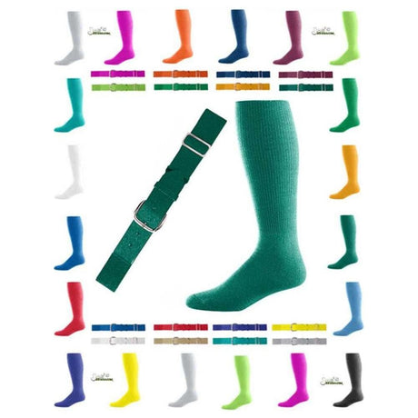 Intermediate Baseball Belt And Sock Combo - Dark Forest Green