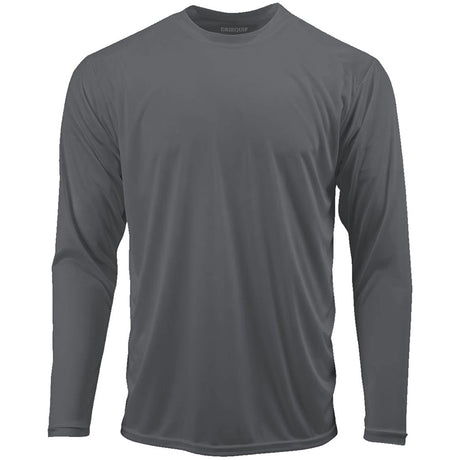 Mens Long Sleeve Moisture Wicking Athletic Shirts in Mens Sizes XS-4XL - Iron Grey Activewear DRI-EQUIP Iron Grey X-Small