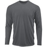 Mens Long Sleeve Moisture Wicking Athletic Shirts in Mens Sizes XS-4XL - Iron Grey Activewear DRI-EQUIP Iron Grey X-Small