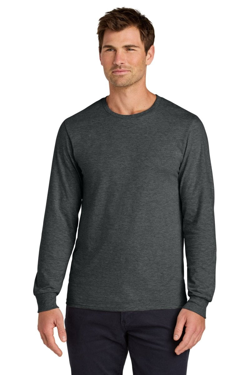 Jerzees Classics ™ Unisex Cotton Long Sleeve T-Shirt 363L - Jerzees 363L Black Heather S T-Shirts