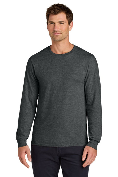 Jerzees Classics ™ Unisex Cotton Long Sleeve T-Shirt 363L - Jerzees 363L Black Heather S T-Shirts