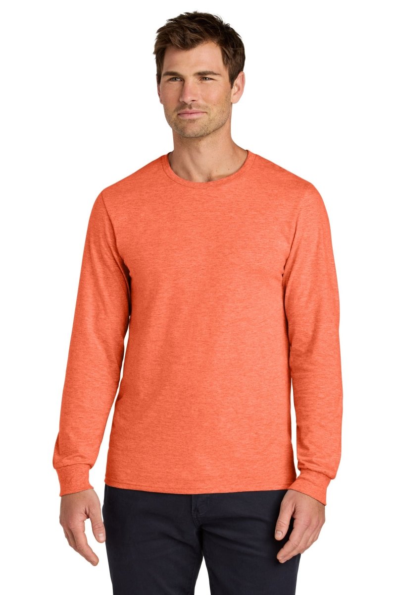 Jerzees Classics ™ Unisex Cotton Long Sleeve T-Shirt 363L - Jerzees 363L Retro Heather Coral S T-Shirts