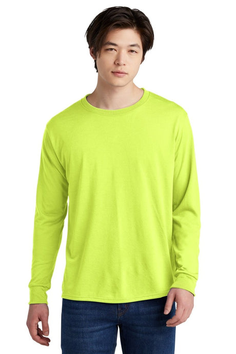 Jerzees ® Dri - Power ® 100% Polyester Long Sleeve T-Shirt 21LS - Jerzees 21LS Safety Green S T-Shirts