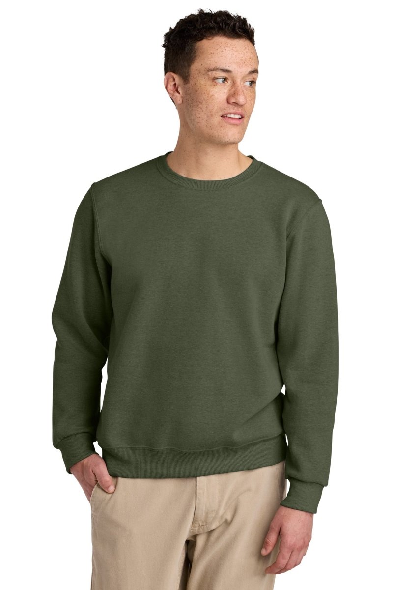 Jerzees Eco ™ Premium Blend Crewneck Sweatshirt 701M - Jerzees 701M Military Green Heather S Sweatshirts/Fleece
