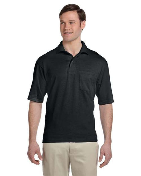 JERZEES Men's SpotShield® 50/50 Polo with Pocket - JERZEES 436MPR Black S
