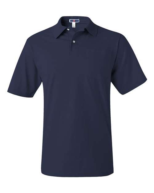 JERZEES Men's SpotShield® 50/50 Polo with Pocket - JERZEES 436MPR J. Navy S