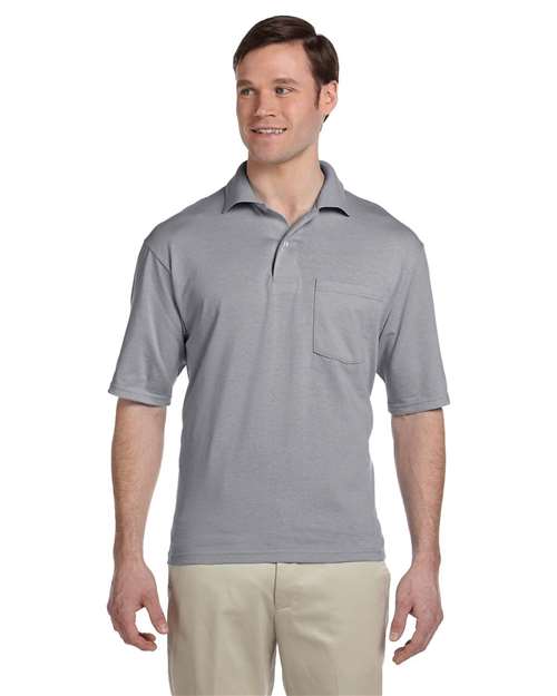 JERZEES Men's SpotShield® 50/50 Polo with Pocket - JERZEES 436MPR Oxford M