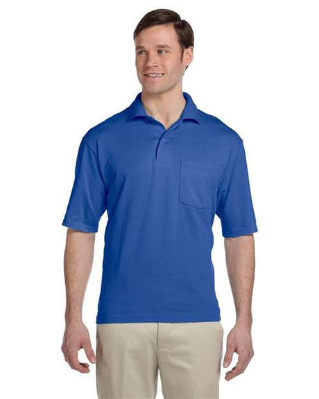 JERZEES Men's SpotShield® 50/50 Polo with Pocket - JERZEES 436MPR Royal S