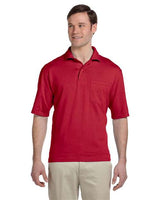 JERZEES Men's SpotShield® 50/50 Polo with Pocket - JERZEES 436MPR True Red S