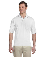 JERZEES Men's SpotShield® 50/50 Polo with Pocket - JERZEES 436MPR White S