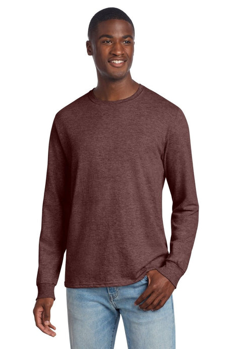 Jerzees ® Premium Blend Ring Spun Long Sleeve T-Shirt 560LS - Jerzees 560LS Maroon Heather S T-Shirts