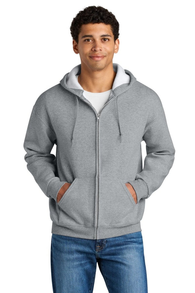 Jerzees Rugged ™ Unisex Full - Zip Hooded Sweatshirt Z12M - Jerzees Z12M Athletic Heather S Sweatshirts/Fleece