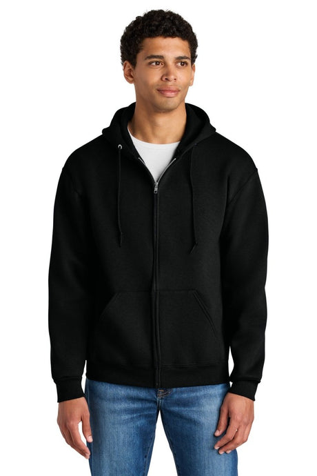 Jerzees Rugged ™ Unisex Full - Zip Hooded Sweatshirt Z12M - Jerzees Z12M Black Ink S Sweatshirts/Fleece