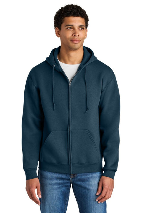 Jerzees Rugged ™ Unisex Full - Zip Hooded Sweatshirt Z12M - Jerzees Z12M Washed Navy S Sweatshirts/Fleece