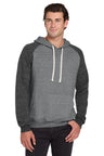 Jerzees ® Snow Heather French Terry Raglan Hoodie 90M - Jerzees 90M Charcoal/ Black S Sweatshirts/Fleece