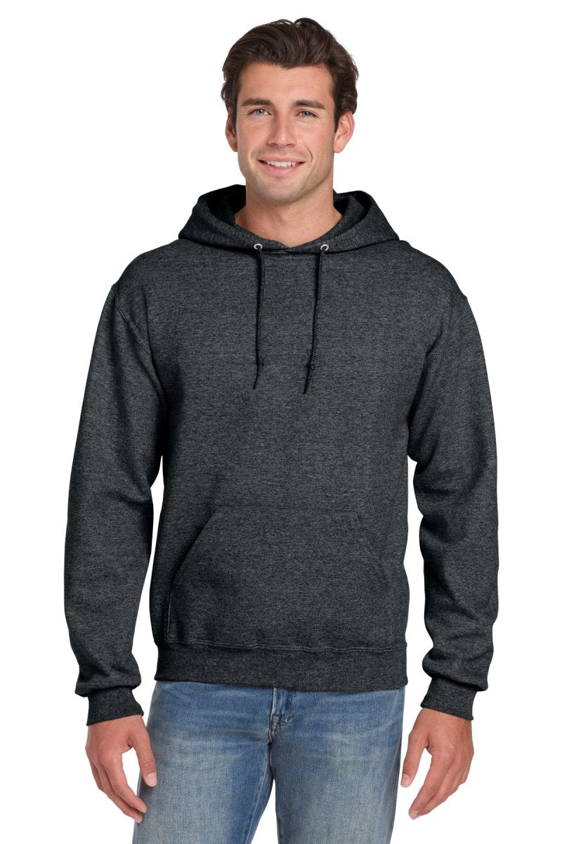 Jerzees ® Super Sweats ® NuBlend ® - Pullover Hooded Sweatshirt. 4997M - Jerzees 4997M Black Heather S Sweatshirts/Fleece