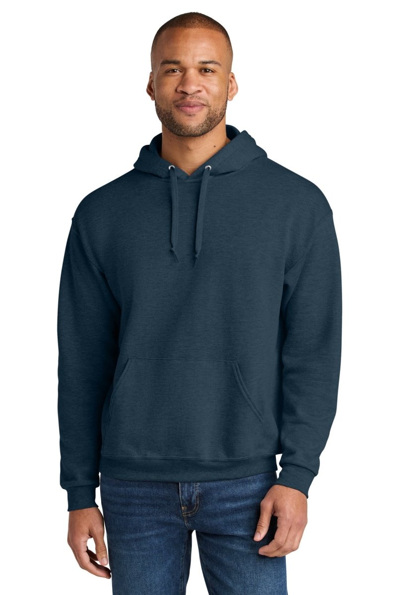 Jerzees Ultimate ™ Unisex CVC Ring Spun Hooded Sweatshirt IC49M - Jerzees IC49M Indigo Heather S Sweatshirts/Fleece