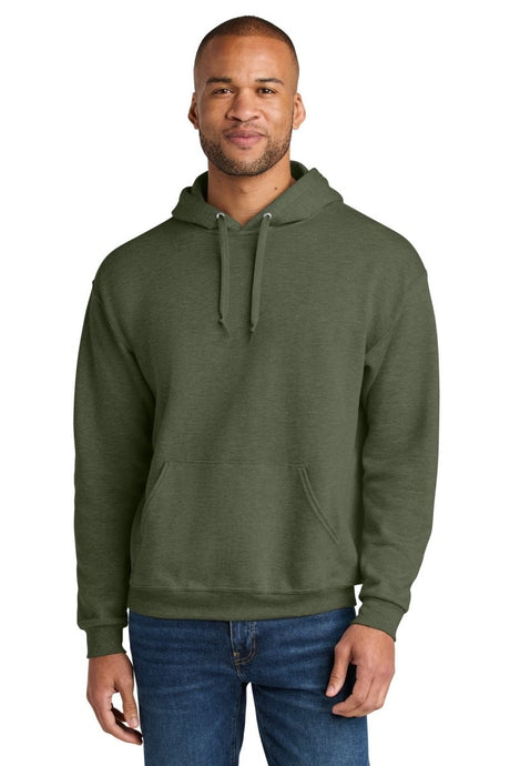 Jerzees Ultimate ™ Unisex CVC Ring Spun Hooded Sweatshirt IC49M - Jerzees IC49M Military Green Heather S Sweatshirts/Fleece