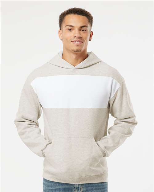 JERZEES Unisex Nublend® Billboard Hooded Sweatshirt - JERZEES 98CR Oatmeal Heather/ White XL Sweatshirts