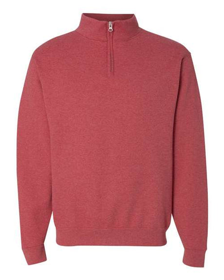 JERZEES Unisex Nublend® Cadet Collar Quarter - Zip Sweatshirt - JERZEES 995MR Vintage Heather Red S Zip Hoodies