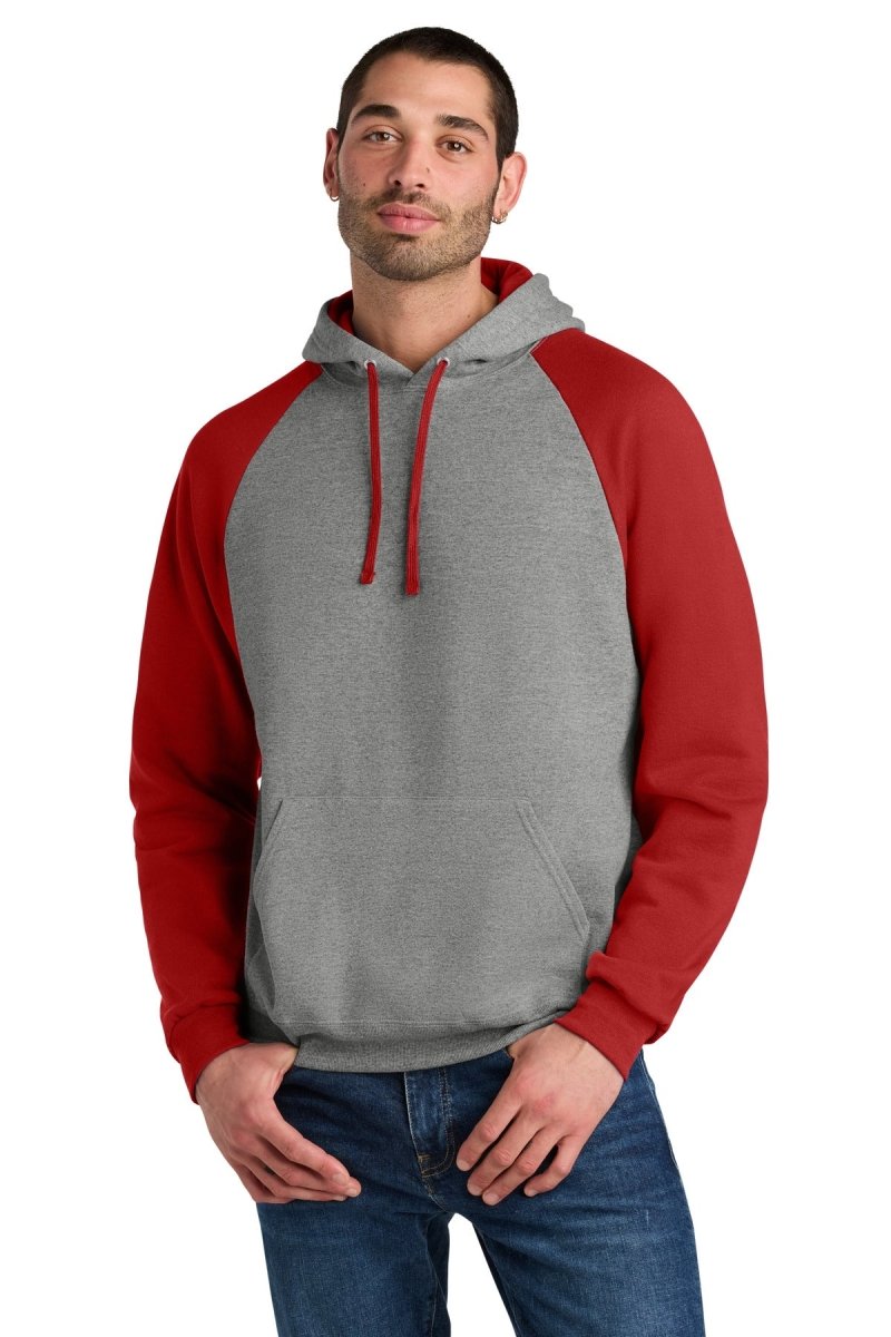 Jerzees ® Unisex NuBlend ® Colorblock Raglan Hoodie Sweatshirt 96C - Jerzees 96C Oxford/ True Red S Sweatshirts/Fleece