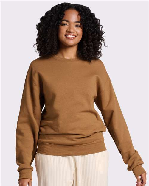 JERZEES Unisex NuBlend® Crewneck Sweatshirt - Golden Pecan - JERZEES 562MR Golden Pecan 4XL Crewneck Sweatshirts
