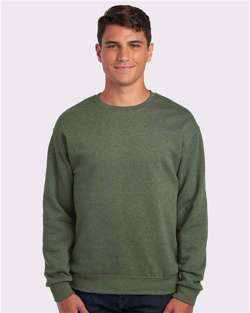 JERZEES Unisex NuBlend® Crewneck Sweatshirt - Military Green Heather - JERZEES 562MR Military Green Heather S Crewneck Sweatshirts