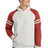 Jerzees ® Unisex NuBlend ® Varsity Colorblock Hooded Sweatshirt 97C - Jerzees 97C Oatmeal Heather/ Fiery Red Heather S Sweatshirts/Fleece