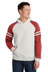 Jerzees ® Unisex NuBlend ® Varsity Colorblock Hooded Sweatshirt 97C - Jerzees 97C Oatmeal Heather/ Fiery Red Heather S Sweatshirts/Fleece