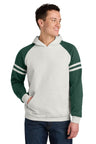 Jerzees ® Unisex NuBlend ® Varsity Colorblock Hooded Sweatshirt 97C - Jerzees 97C Oatmeal Heather/ Forest Green Heather S Sweatshirts/Fleece