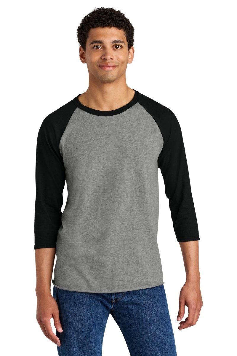 Jerzees ® Unisex Premium Blend Combed Ring Spun 3/4 - Sleeve Raglan 560R - Jerzees 560R Oxford/ Black Ink S T-Shirts