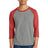 Jerzees ® Unisex Premium Blend Combed Ring Spun 3/4 - Sleeve Raglan 560R - Jerzees 560R Oxford/ Fiery Red Heather S T-Shirts