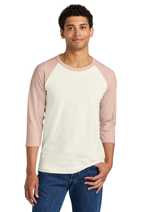 Jerzees ® Unisex Premium Blend Combed Ring Spun 3/4 - Sleeve Raglan 560R - Jerzees 560R Sweet Cream Heather/ Blush Pink S T-Shirts