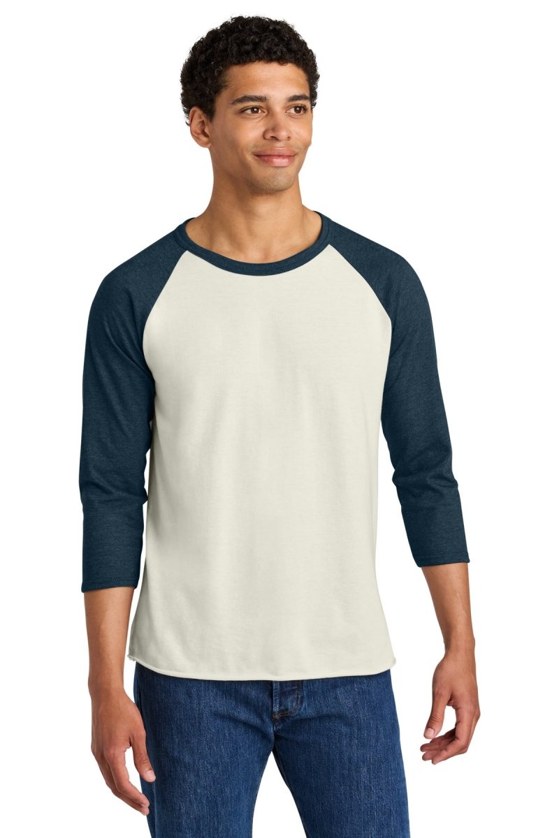 Jerzees ® Unisex Premium Blend Combed Ring Spun 3/4 - Sleeve Raglan 560R - Jerzees 560R Sweet Cream Heather/ Indigo Heather S T-Shirts